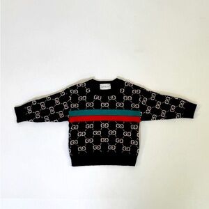 Gucci Black Patterned Baby Boy Sweater And Pants